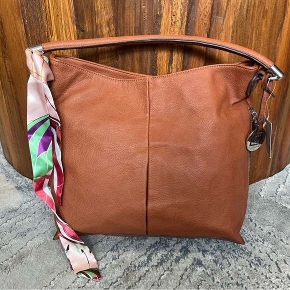 NEW LIZ CLAIBORNE Park Slope Hobo Maple Faux Leather Shoulder Bag Handbag - Picture 1 of 11